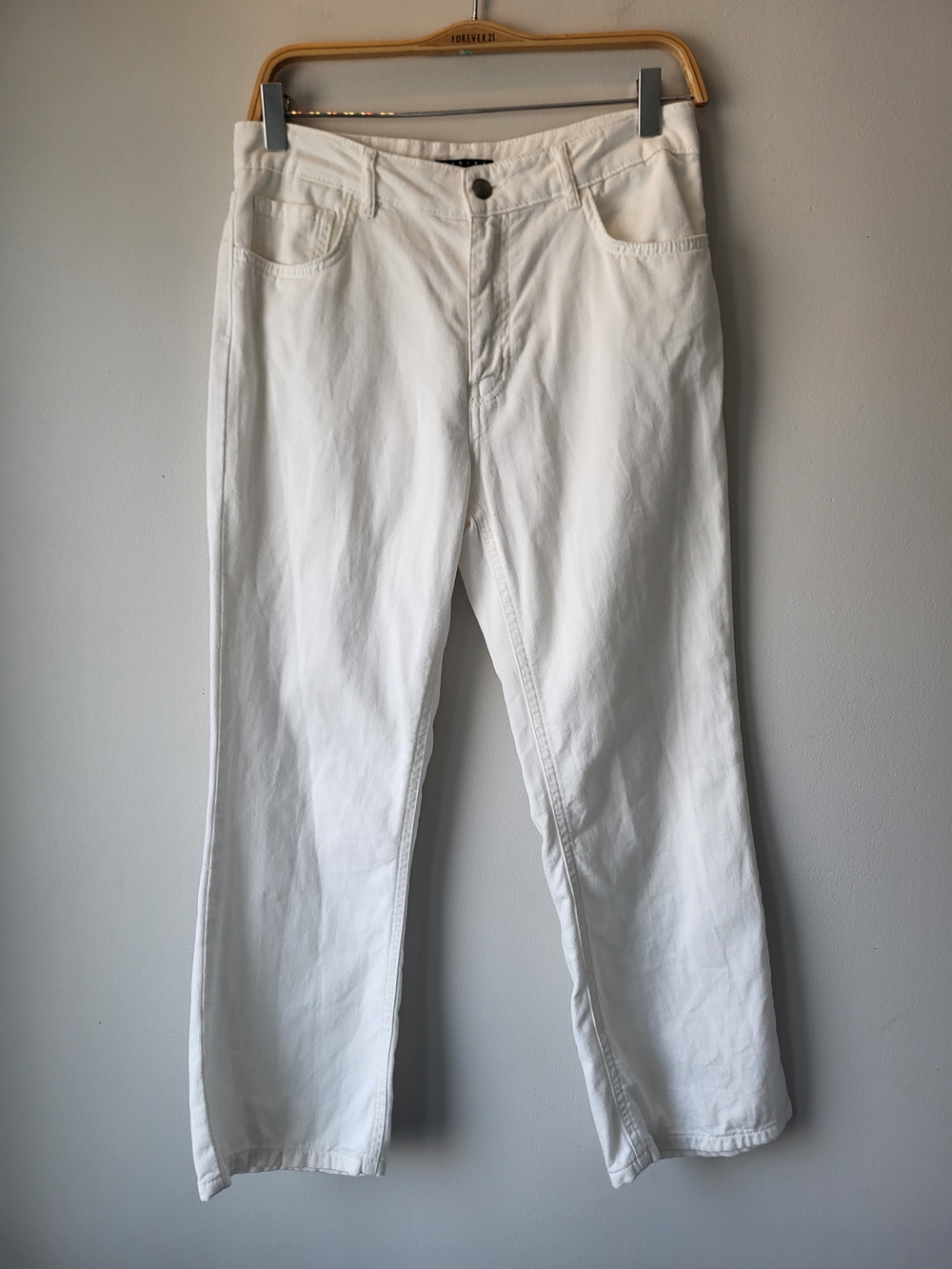 Sisley Alcopulco Flare Fit Off White Cropped Jeans Sz 28